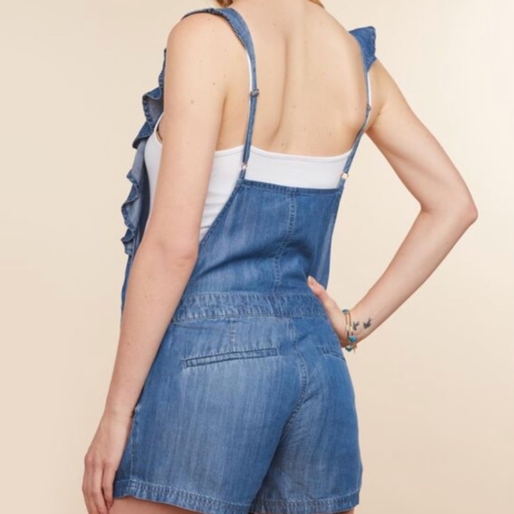 ruffled maternity overalls